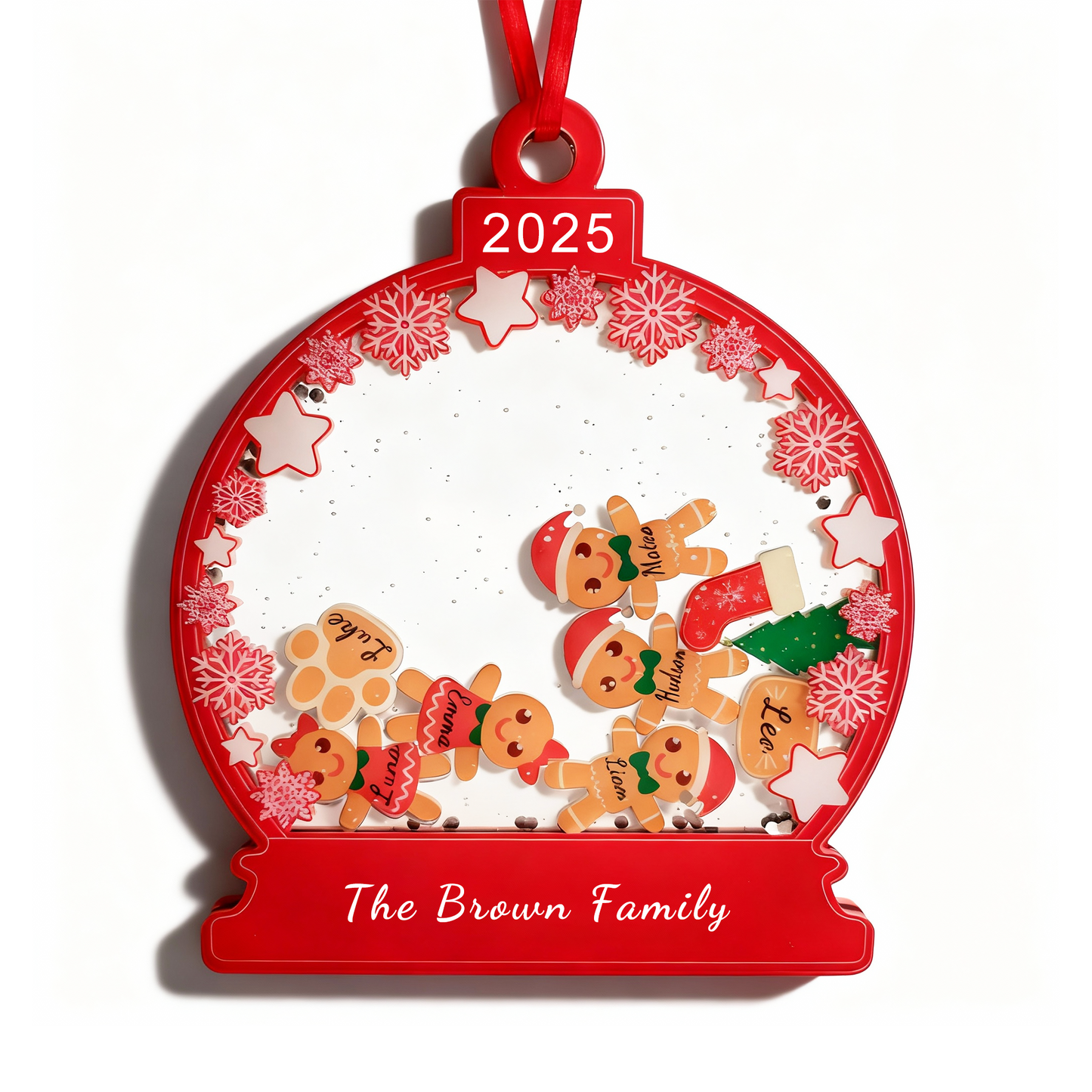 Personalized Christmas Ornaments Gifts with Your Family Names, Custom Christmas Ornaments Gifts for Mom, Dad, Grandma, Grandpa, Family, Godparents, Friends - Personalized Christmas Ornaments Gift