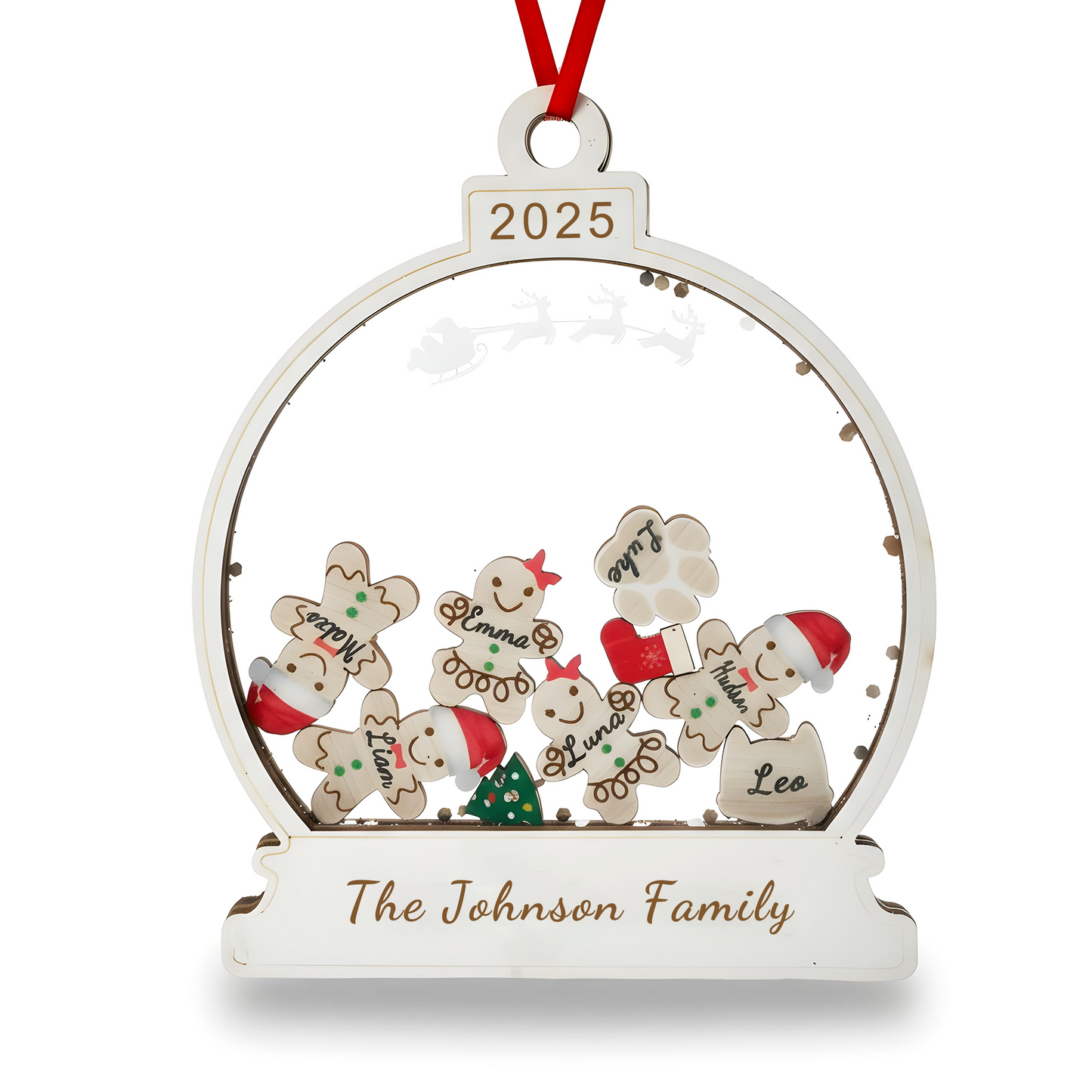 Personalized Christmas Ornaments Gifts with Your Family Names, Custom Christmas Ornaments Gifts for Mom, Dad, Grandma, Grandpa, Family, Godparents, Friends - Personalized Christmas Ornaments Gift