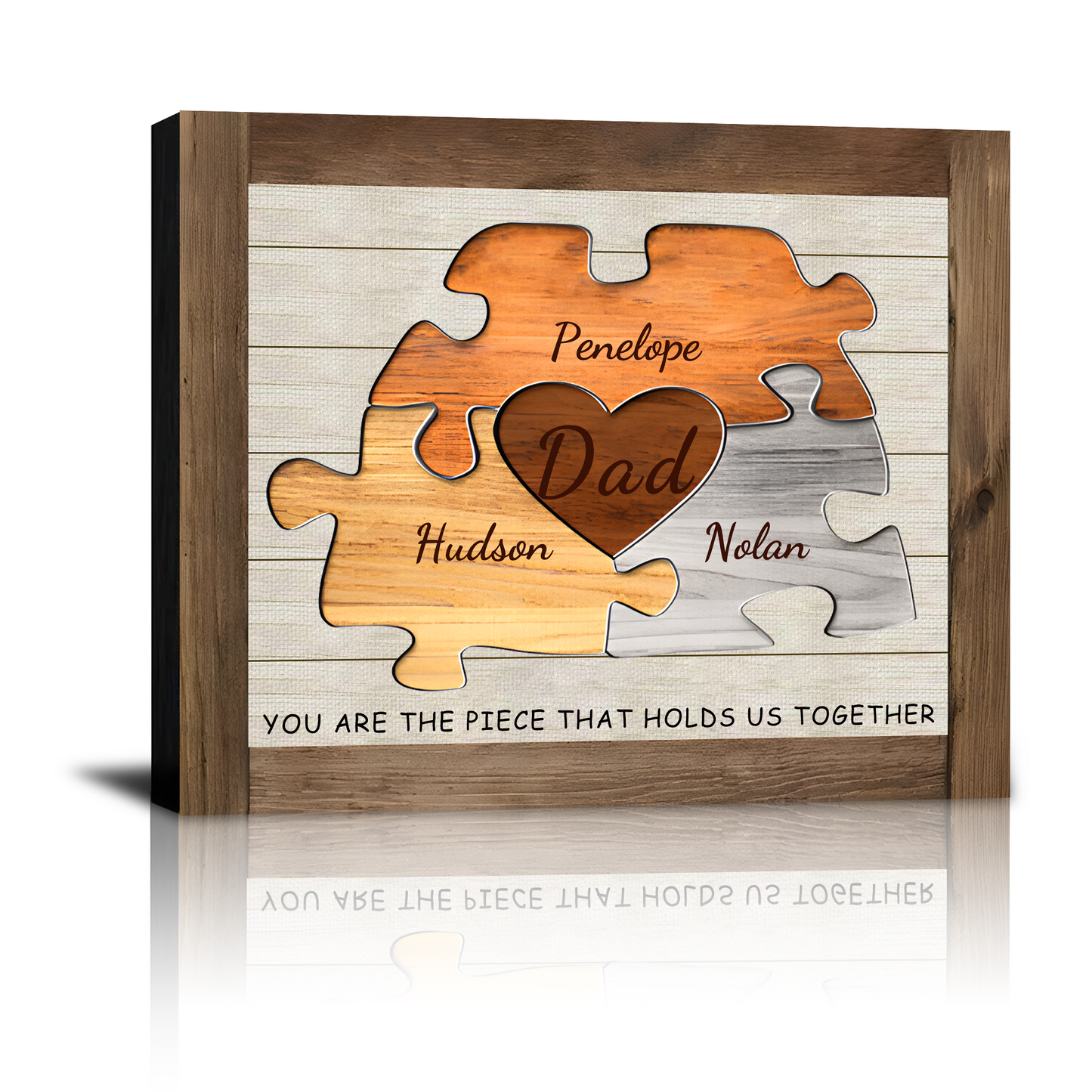 Personalized Christmas Canvas Prints Gifts with Your Kid's Names, Custom Christmas Birthday Gifts for Dad Grandpa from Son Daughter Wife Grandkids - Personalized Christmas Gift