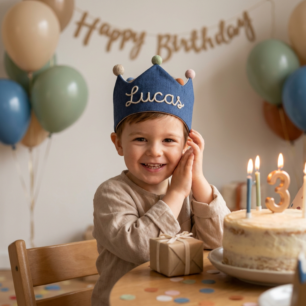 Linen Birthday Crown