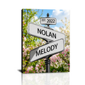 Custom Street Sign with Couple Names, Personalized Vintage Street Sign Canvas Prints Gifts, Valentine’s Day, Christmas, Wedding, Anniversary Gift