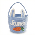 Personalized Easter Knit Basket with Child’s Name, Custom Easter Basket for Kids, Baby First Easter Basket, Toddler Egg Hunt Basket, Knitted Easter Egg Hunt Basket Gifts for Boys, Girls, Daughter, Son, Niece, Nephew, Grandson, Granddaughter, Godchildren