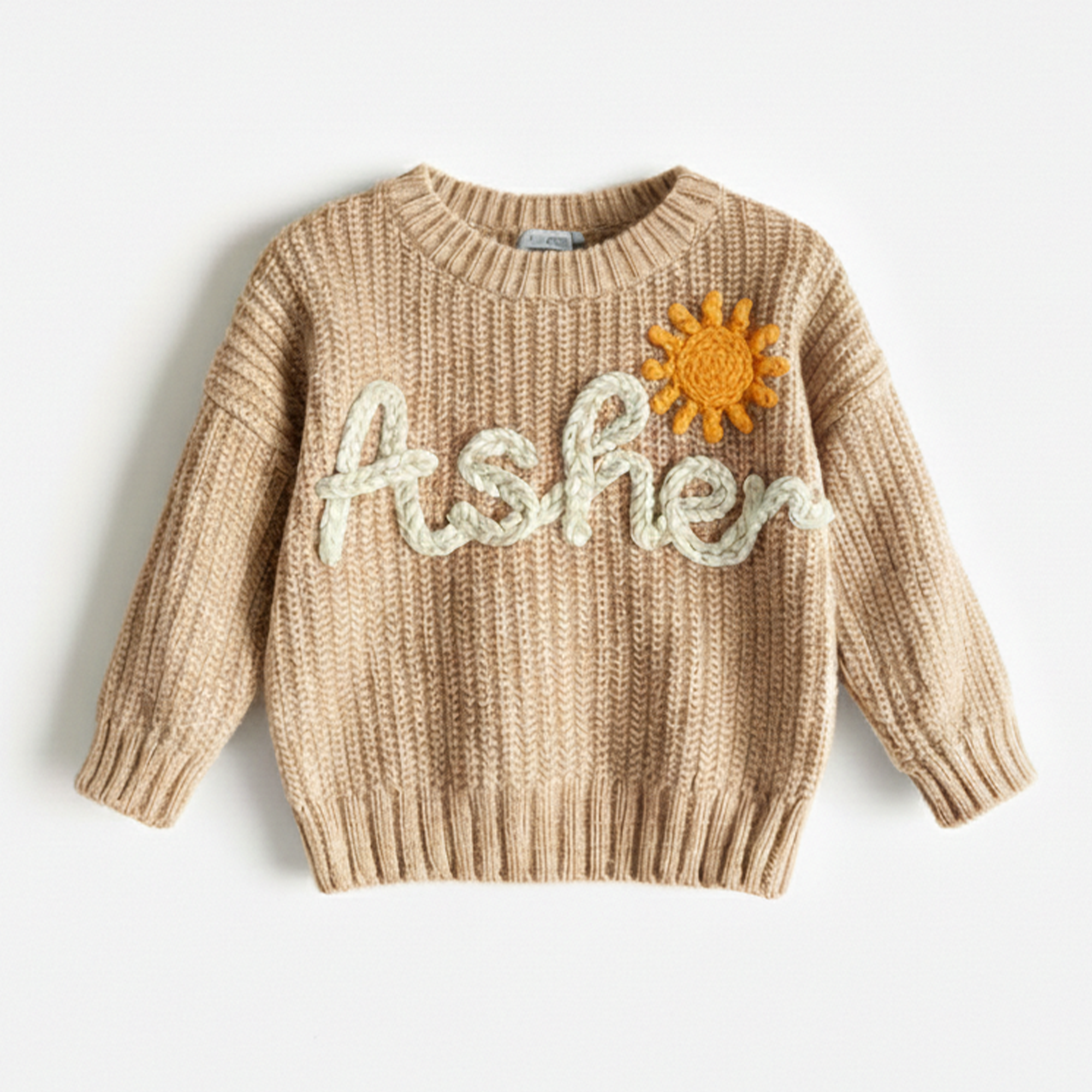 Custom Baby Name Sweater – Personalized Embroidered Name Sweater, Hand Knit Name Sweater, Perfect Newborn, Baby Shower, Christmas, Birthday Gifts
