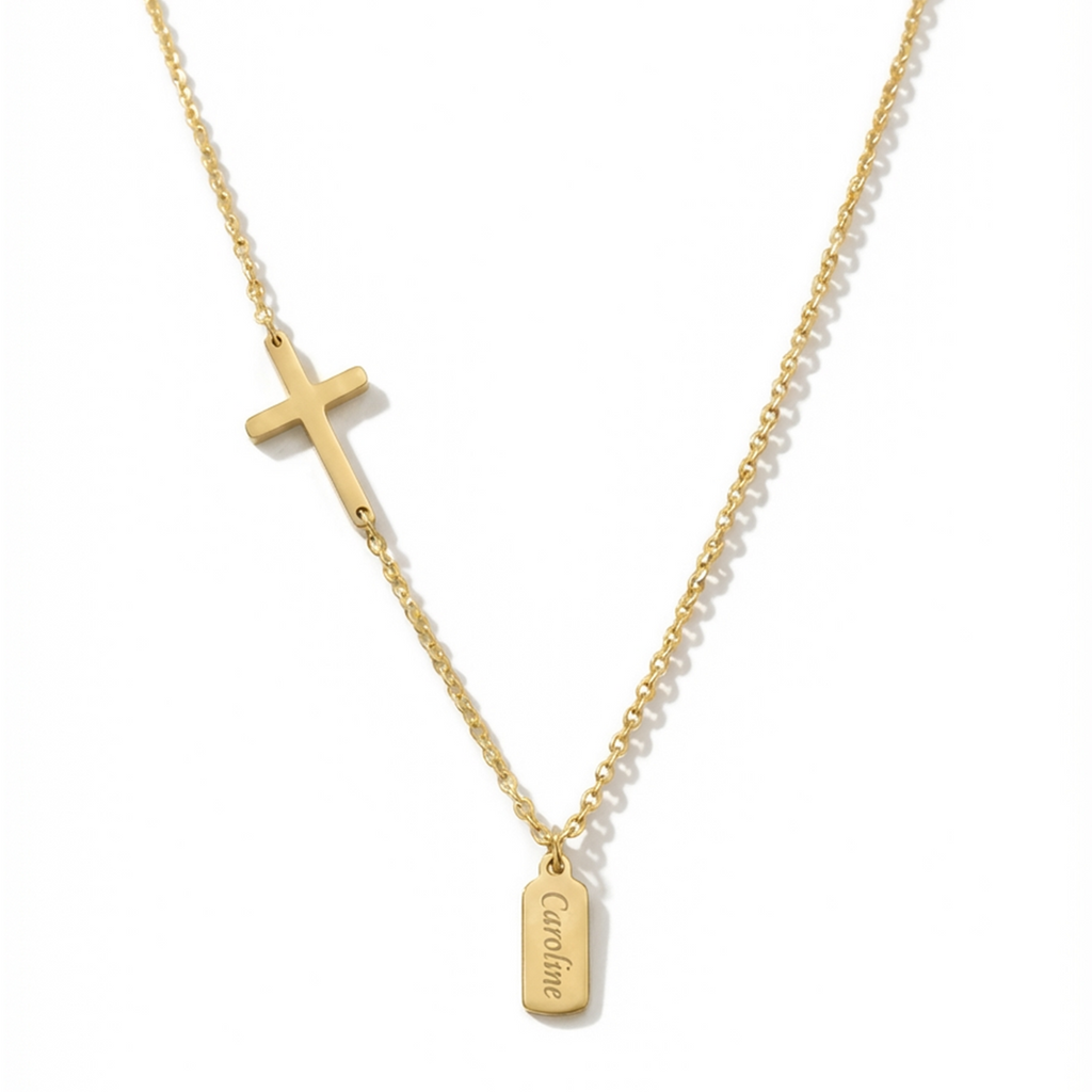 Personalized Women's Cross Necklace, Engraved Jewelry Gift for Mom, Grandma, Daughter, Birthday, Mother's Day, Valentine's Day, Christmas Gift