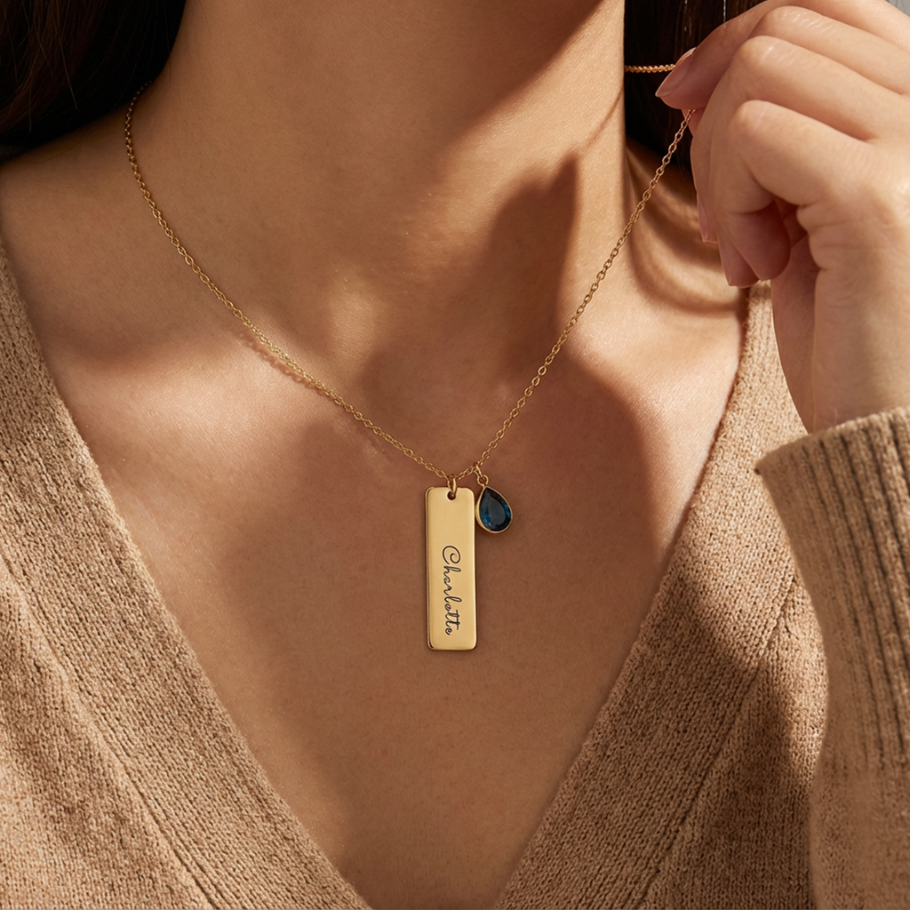 Custom Women’s Birthstone Necklace, Ideal Birthday, Anniversary, Valentine's Day, Mother’s Day, Christmas & Graduation Gifts, Personalized Gifts for Mom, Grandma, Wife, Daughter, Sister