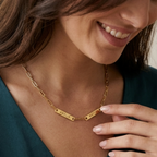 Personalized Womens Paperclip Chain Necklace, Custom Name Engraved Necklace, Valentine's Day, Birthday, Anniversary, Mother's Day, Christmas Gift