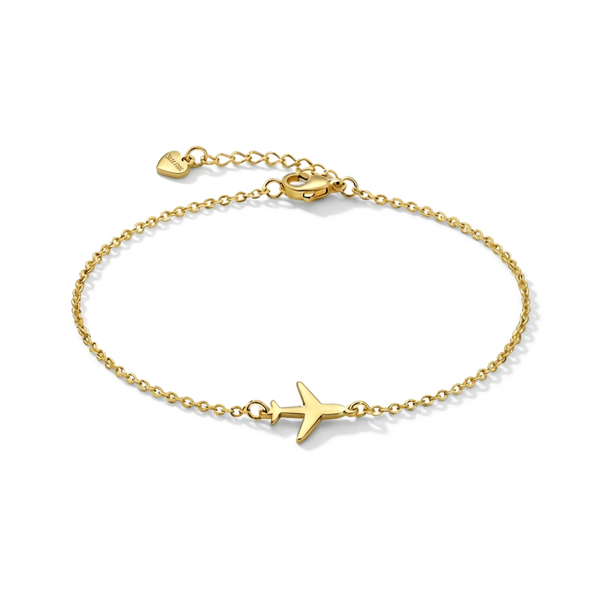 Personalized Women Bracelet with Airplane Charm, Custom Travel Jewelry for Her, Birthday Anniversary Mother's Day Valentine's Day Christmas Gift