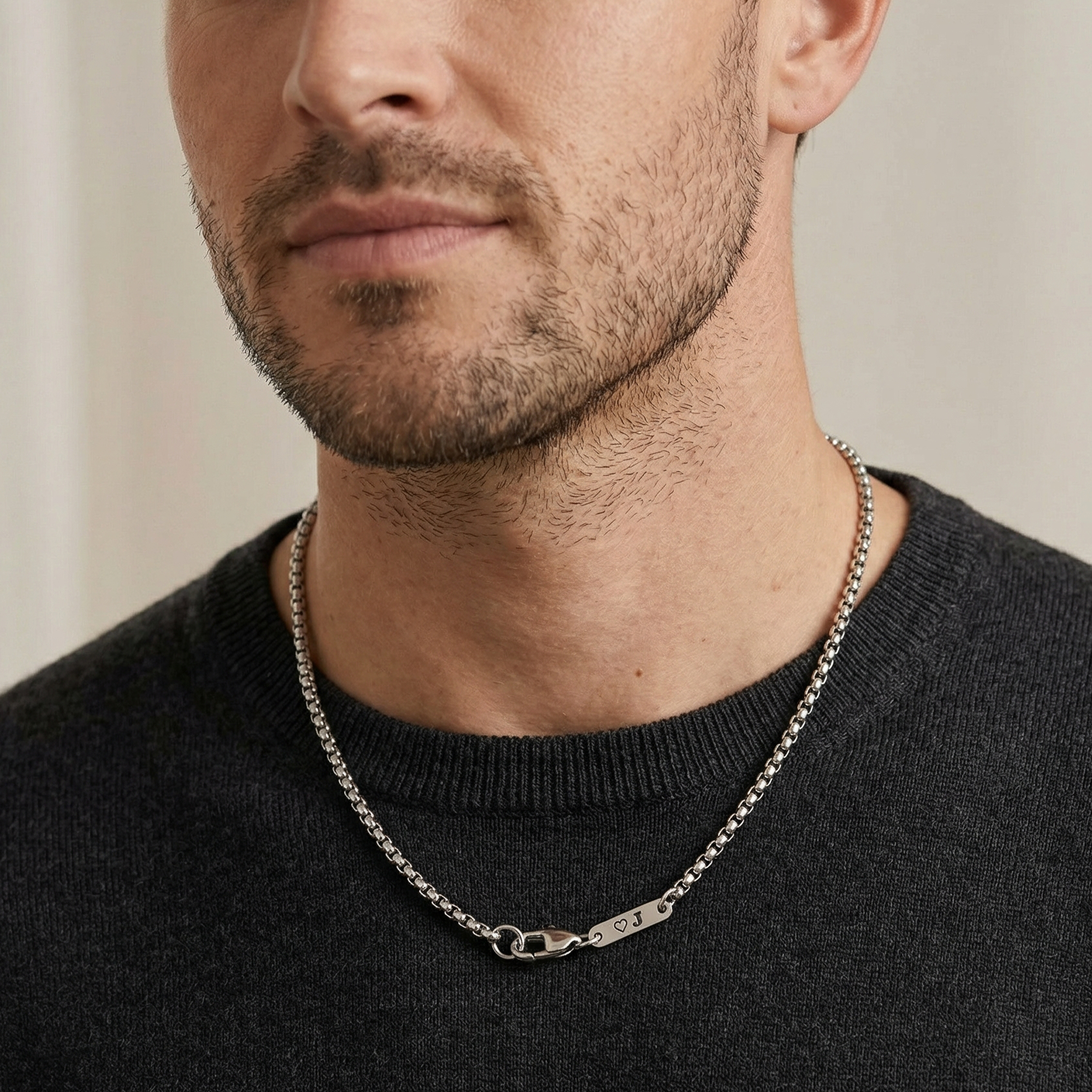 Personalized Men's Necklace, Custom Engraved Necklace, Father’s Day, Birthday, Valentine's Day, Christmas Gift
