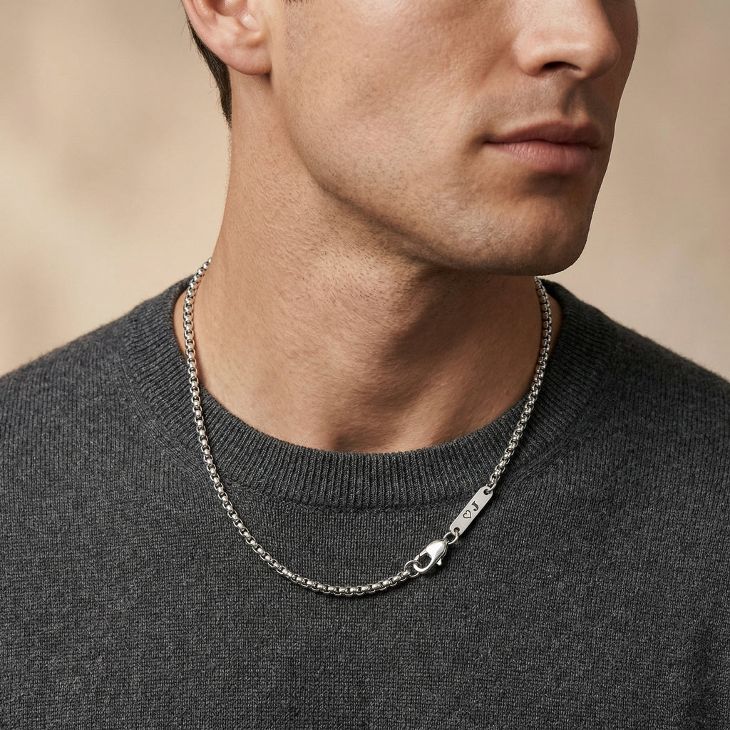 Personalized Men's Necklace, Custom Engraved Necklace, Father’s Day, Birthday, Valentine's Day, Christmas Gift
