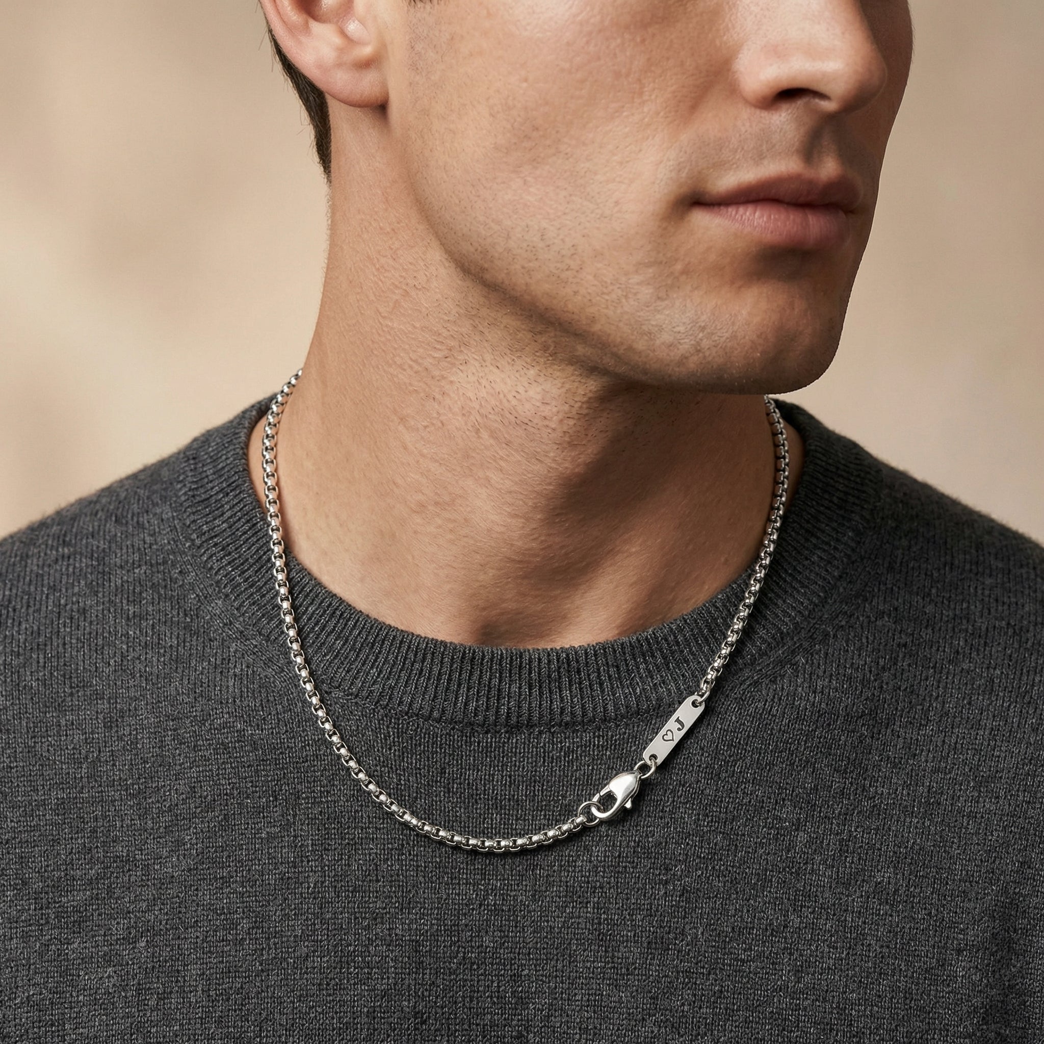 Personalized Men's Necklace, Custom Engraved Necklace, Father’s Day, Birthday, Valentine's Day, Christmas Gift