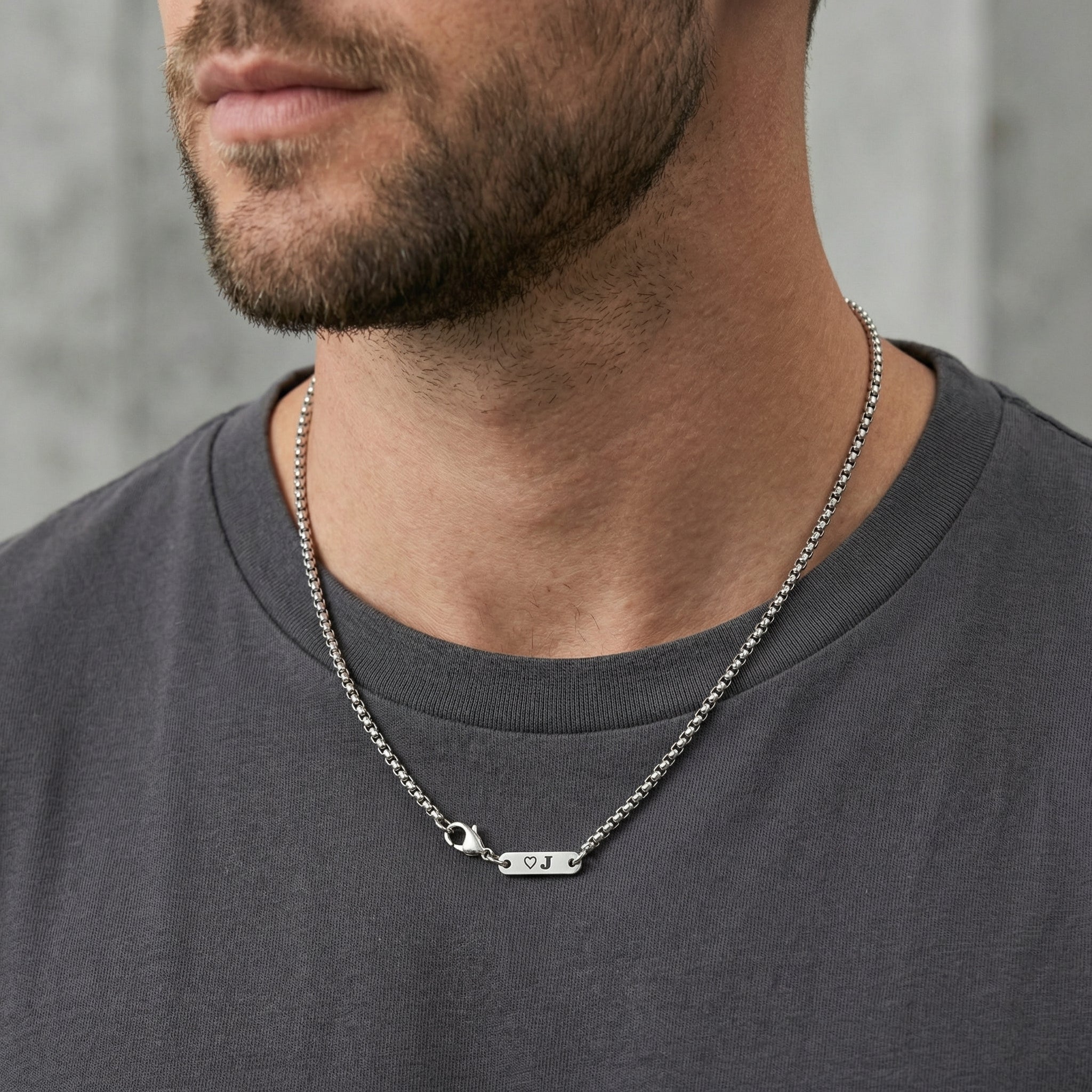 Personalized Men's Necklace, Custom Engraved Necklace, Father’s Day, Birthday, Valentine's Day, Christmas Gift
