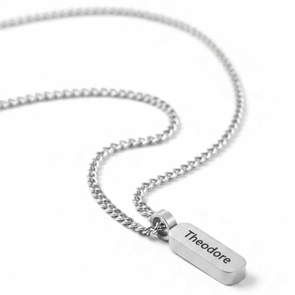 Custom Men's Necklace with Text, Custom Engraved Necklace, Birthday, Father’s Day, Anniversary, Valentine’s Day, Christmas Gifts