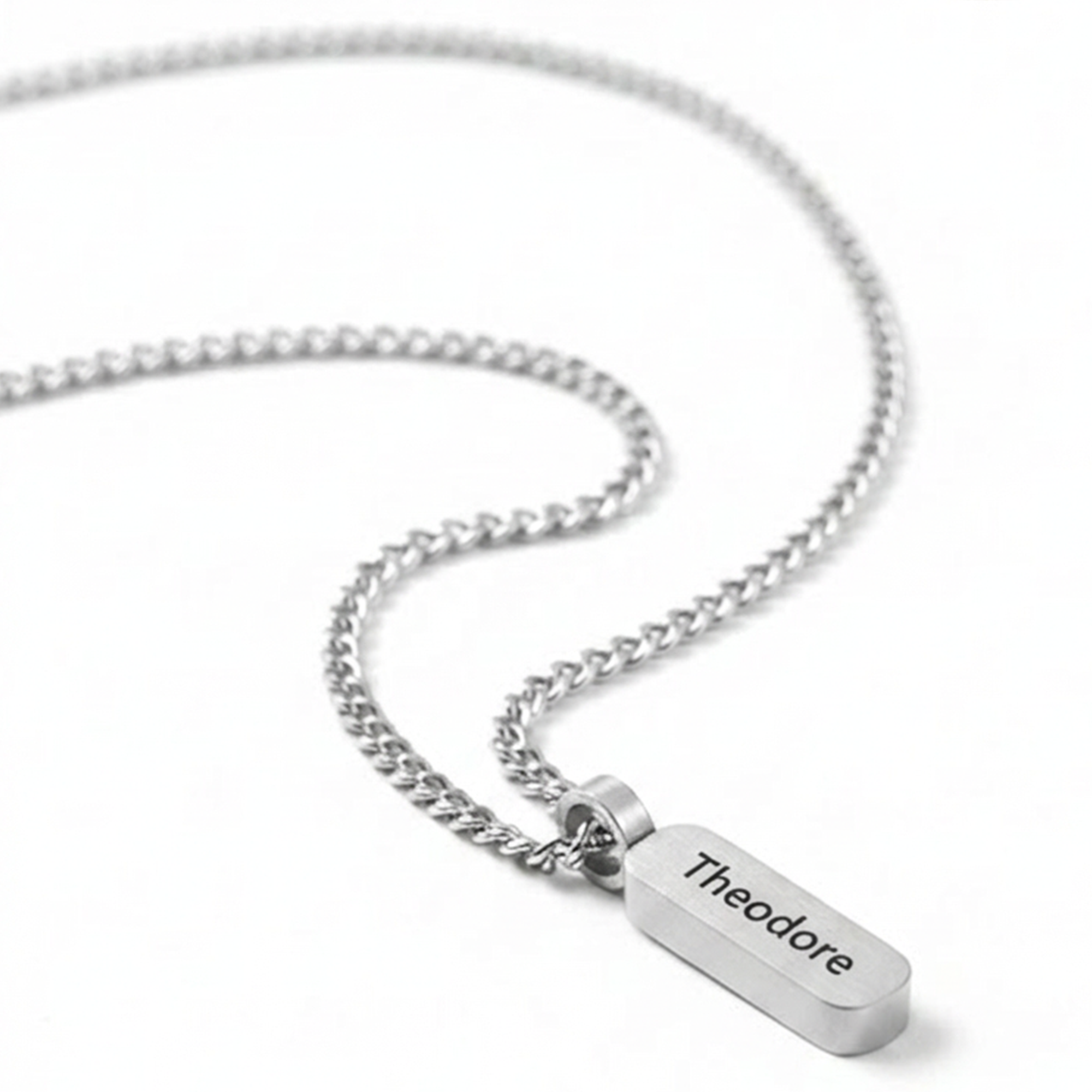 Custom Men's Necklace with Text – Custom Engraved Necklace, Perfect Birthday, Father’s Day, Anniversary, Valentine’s Day, Christmas Gifts for Him, Dad, Grandpa, Husband, Boyfriend