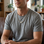 Custom Men's Engraved Miami Cuban Link Chain Necklace with Name, Initials, Date, Birthday, Valentine's Day, Anniversary, Father's Day, Christmas Gift