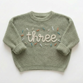 Custom Embroidered Baby Name Sweater – Personalized Hand Knit Baby Sweater, Handcrafted Name Sweater, Newborn, Baby Shower, Christmas, Birthday Gift