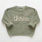 Custom Embroidered Baby Name Sweater – Personalized Hand Knit Baby Sweater, Handcrafted Name Sweater, Newborn, Baby Shower, Christmas, Birthday Gift