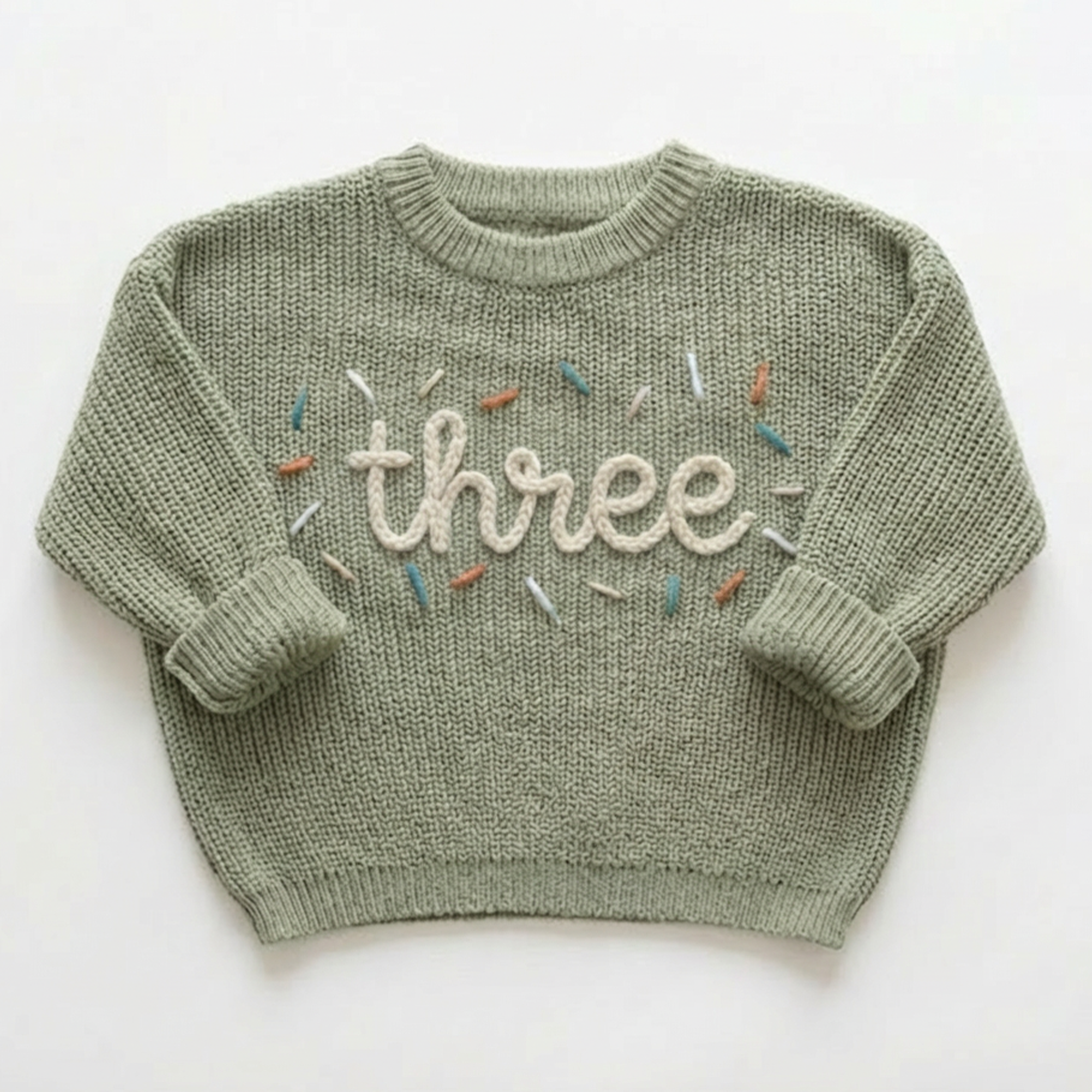 Custom Embroidered Baby Name Sweater – Personalized Hand Knit Baby Sweater, Handcrafted Name Sweater, Newborn, Baby Shower, Christmas, Birthday Gift