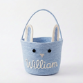 Personalized Knit Easter Basket with Child’s Name, Custom Easter Egg Hunt Basket, Easter Bunny Basket, Baby First Easter Gift Idea
