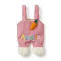 Custom Easter Bunny Overalls Tote Bag with Kid’s Name, Personalized Kids Easter Basket Bag, Bunny Egg Hunt Bag Gift, Baby First Easter Basket Gift