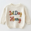 Custom Name Baby Sweater, Hand Knit Soft Baby Name Sweater, Newborns, Baby Shower, Christmas, Birthday, Winter Holiday Gift