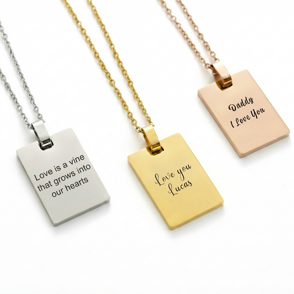 Personalized Mens Necklace Engraved Name, Initials, Coordinates or Date, Birthday, Anniversary, Father’s Day, Valentine’s Day, Christmas Gift