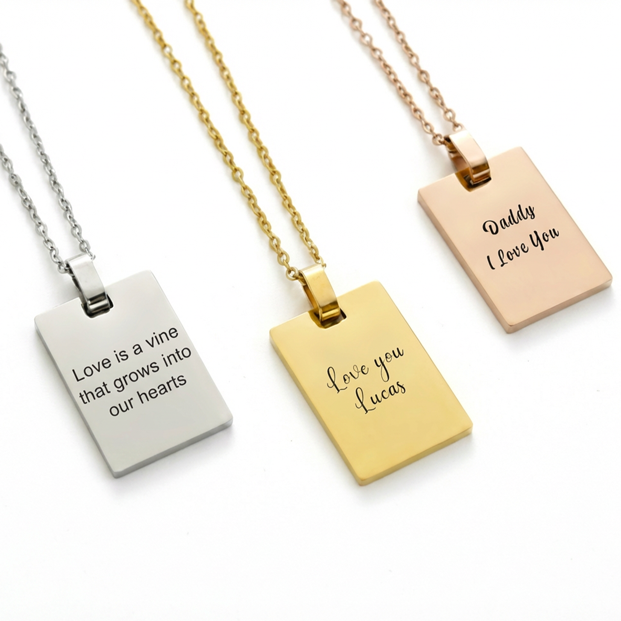 Custom Men's Necklace – Personalized Engraved Name, Initials, Coordinates or Date, Birthday, Anniversary, Father’s Day, Valentine’s Day, Christmas Gifts for Him, Husband, Boyfriend, Dad, Grandpa