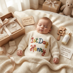 Custom Name Baby Sweater, Hand Knit Soft Baby Sweater, Newborns, Baby Shower, Christmas, Birthday Gift