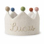 Personalized Linen Birthday Crown with Name, Handmade First Birthday Party Hat, Birthday Crown for Boy Girl, Toddler Birthday Name Hat, Custom Baby Birthday Crown Gifts