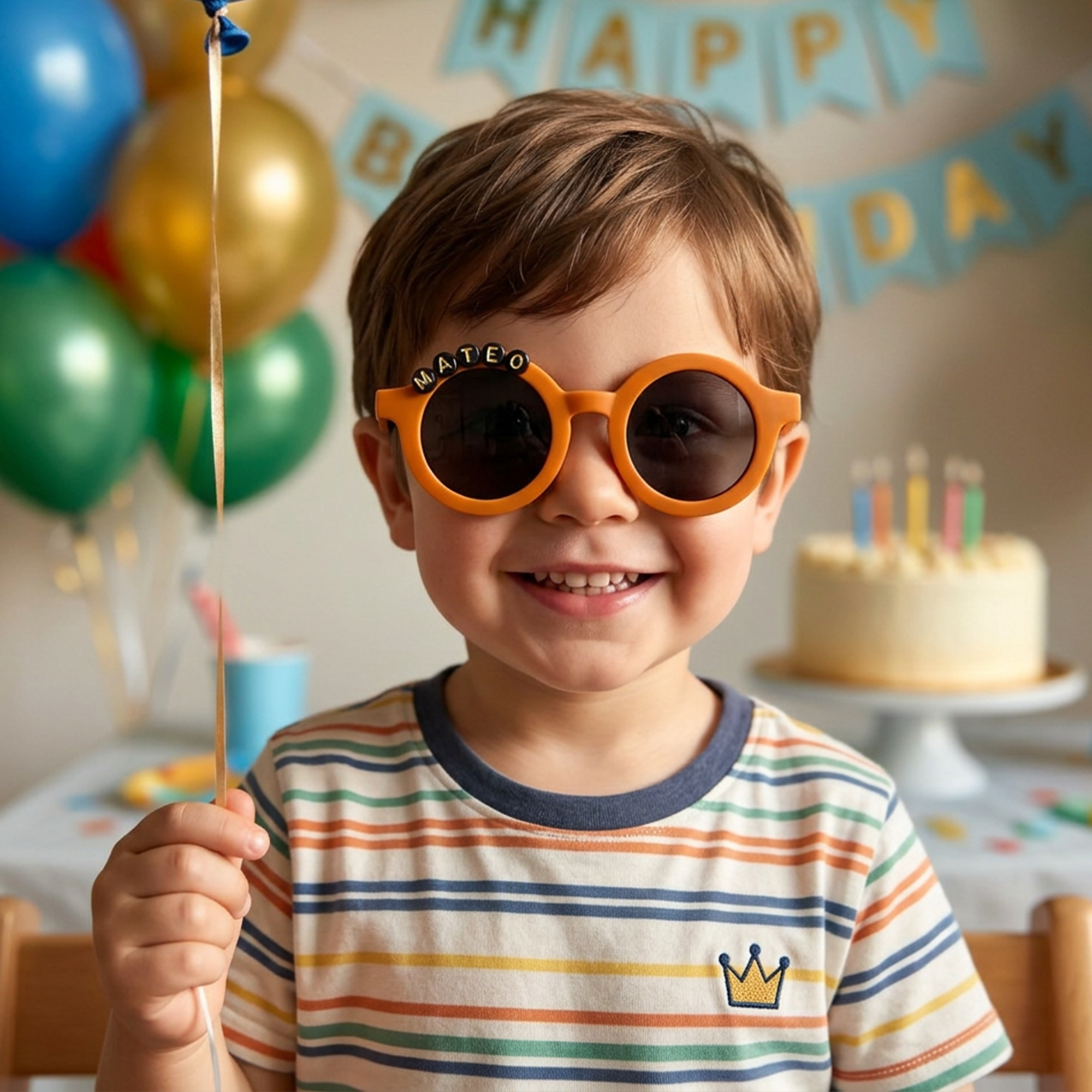 Personalized Sunglasses with Kid‘s Name, Custom Kids Sunglasses, Cute Toddler Sunglasses, Summer Beach Sunglasses for Boys Girls, Kids Birthday Party Favor, Pool Party Sunglasses