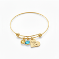Custom Bracelet with Multiple Children’s Birthstones, Names, Heart, Mother’s Day, Birthday, Christmas Gift