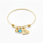 Custom Bracelet with Multiple Children’s Birthstones, Names, Heart, Mother’s Day, Birthday, Christmas Gift
