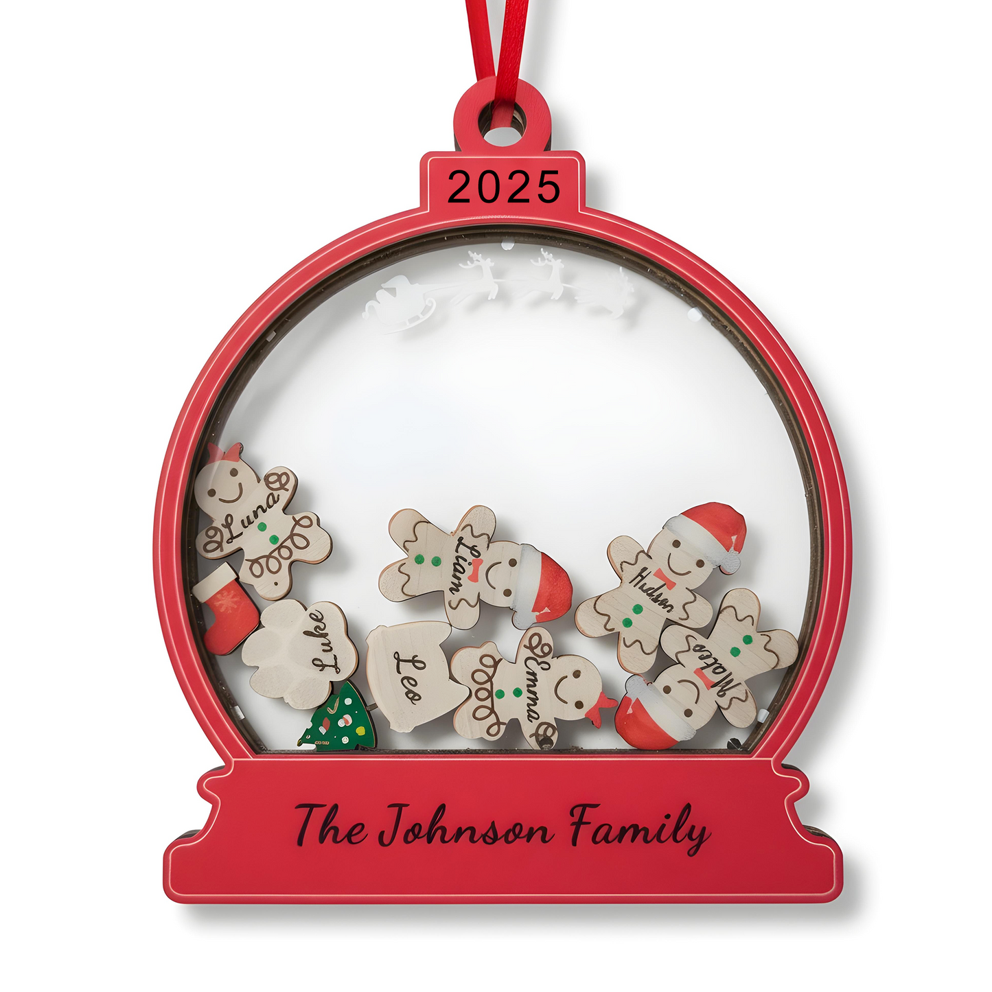 Personalized Christmas Ornaments Gifts with Your Family Names, Custom Christmas Ornaments Gifts for Mom, Dad, Grandma, Grandpa, Family, Godparents, Friends - Personalized Christmas Ornaments Gift