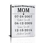 Toiles personnalisées pour maman, Décoration murale personnalisée pour maman, Cadeau pour maman, Anniversaire, Fête des mères, Toile photo de famille, Texte personnalisé, Décoration d'intérieur