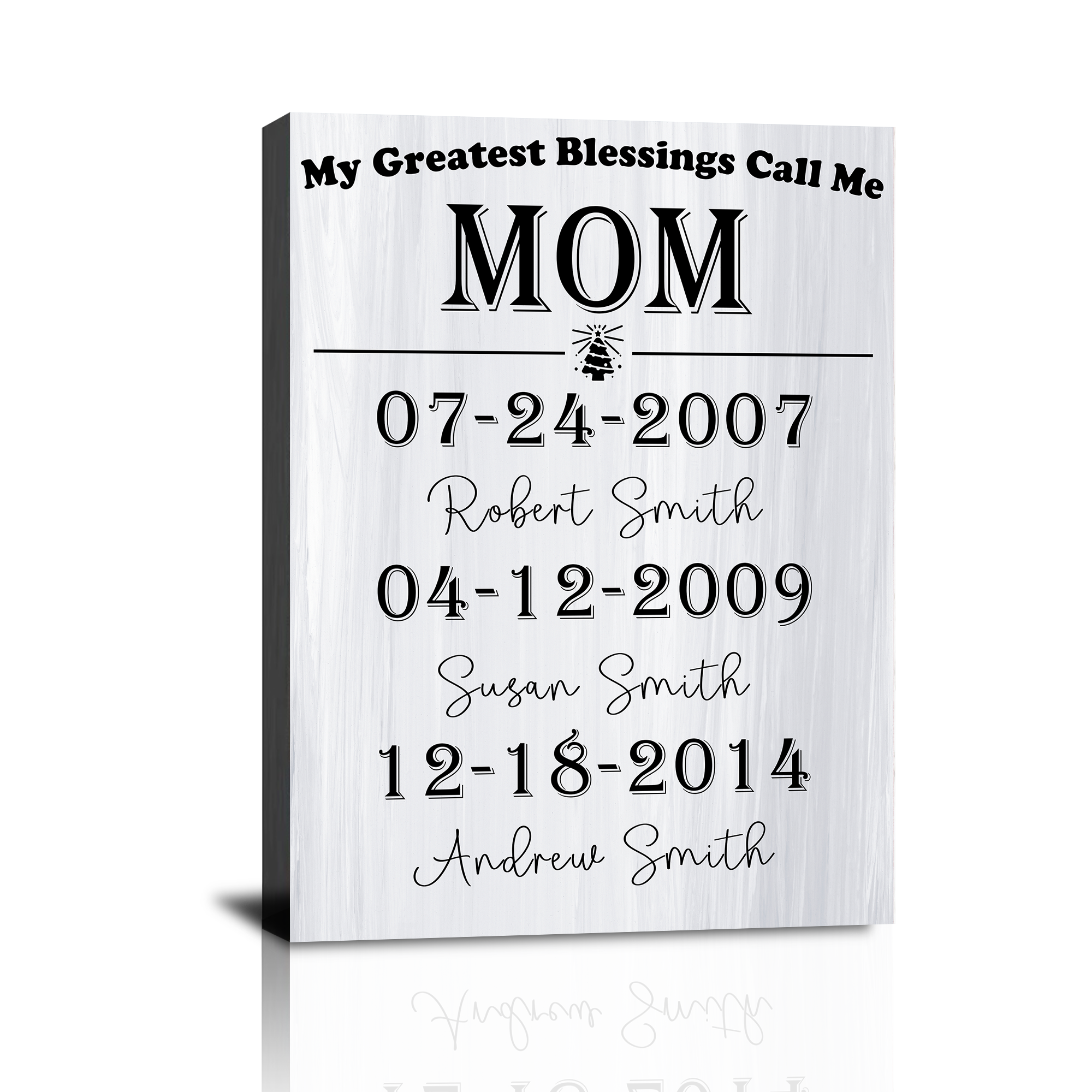 Toiles personnalisées pour maman, Décoration murale personnalisée pour maman, Cadeau pour maman, Anniversaire, Fête des mères, Toile photo de famille, Texte personnalisé, Décoration d'intérieur