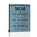 Celebrate Christmas with My Greatest Blessings Call Me Mom Canvas Prints – Perfect Personalized Gifts for Mom Grandma, Heartwarming Christmas Birthday Keepsake
