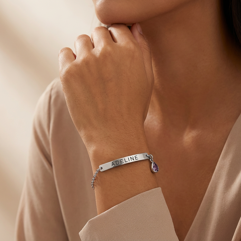 Personalized Birthstone Bracelet for Women – Custom Birthstone Bracelet with Names, Perfect Birthday, Anniversary, Mother’s Day, Valentine’s Day, Christmas Gift for Her Wife Girlfriend Mom Grandma