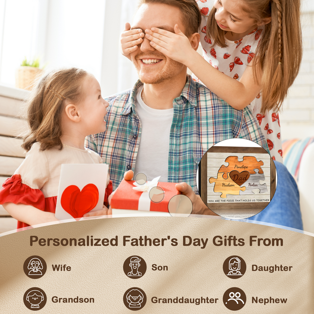 Dad You Are The Piece That Holds Us Together Print, Custom Father's Day, Birthday, Christmas Gift