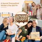 Custom Wooden Family Tree Plaque with Your Kid's Names – Personalized Mother’s Day, Christmas, Birthday, Housewarming Gifts for Mom, Grandma from Son, Daughter, Grandson, Granddaughter