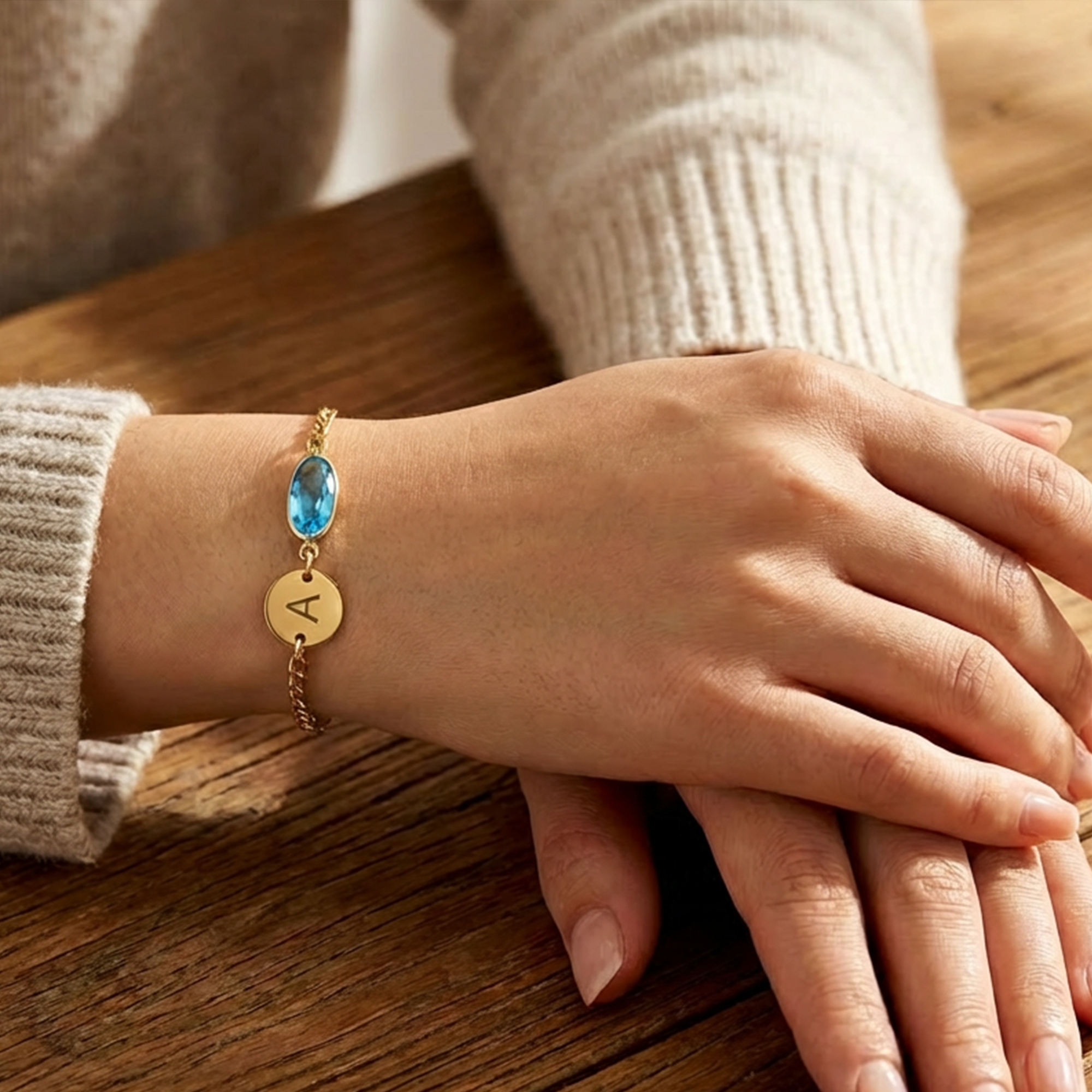 Custom Initial Birthstone Bracelet for Women – Personalized Birthstone Bracelet Gift for Her Wife Girlfriend Mom Grandma, Perfect Birthday, Anniversary, Mother’s Day, Valentine’s Day, Christmas Gifts