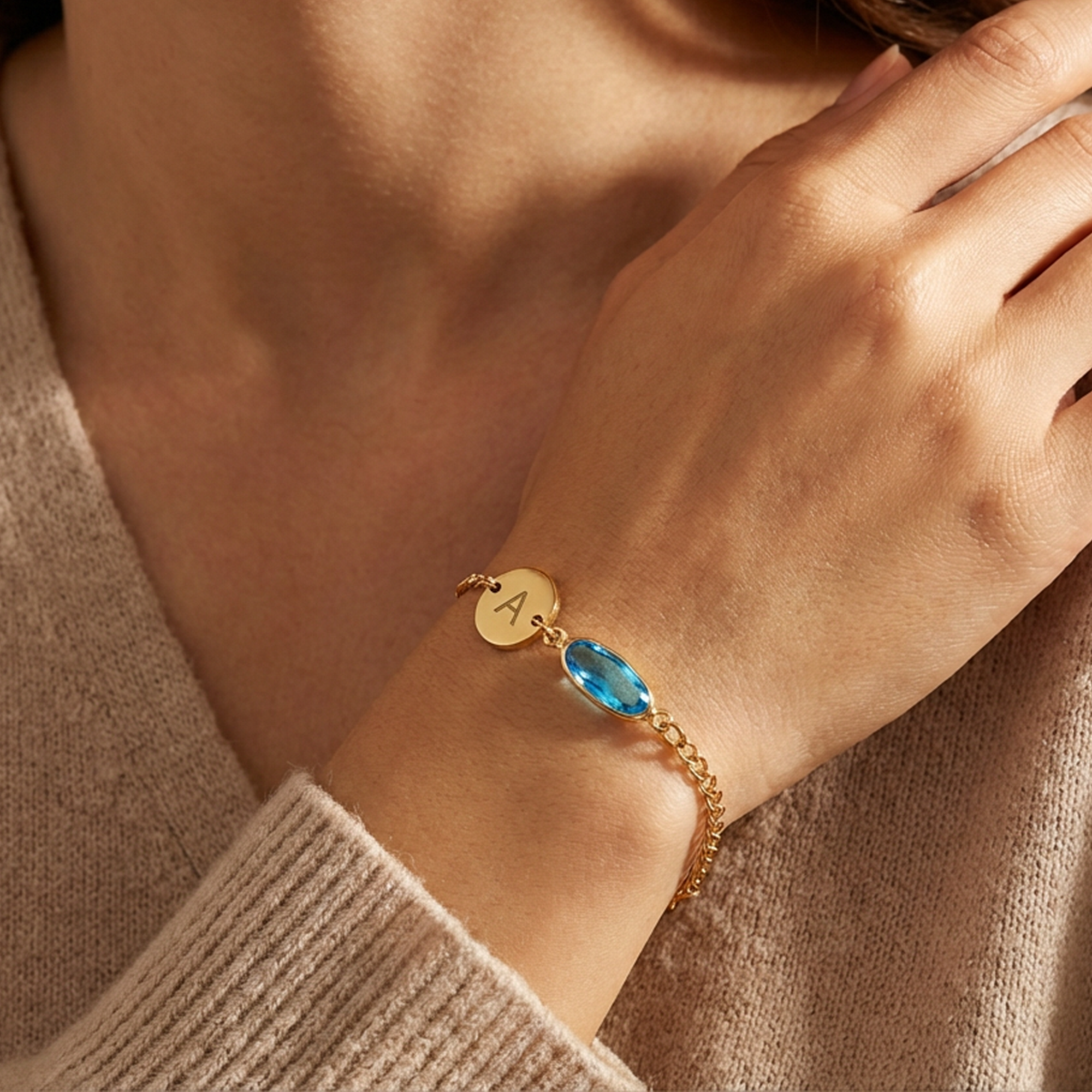 Custom Initial Birthstone Bracelet for Women – Personalized Birthstone Bracelet Gift for Her Wife Girlfriend Mom Grandma, Perfect Birthday, Anniversary, Mother’s Day, Valentine’s Day, Christmas Gifts