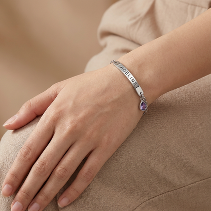 Personalized Birthstone Bracelet for Women – Custom Birthstone Bracelet with Names, Perfect Birthday, Anniversary, Mother’s Day, Valentine’s Day, Christmas Gift, Meaningful Keepsake for Her Wife Girlfriend Mom Grandma