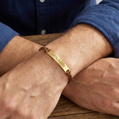Custom Men’s Bracelet Personalized Engraved Name Bracelet for Men – Handmade Men Bracelet with Names, Personalized Gifts for Him, Husband, Boyfriend, Dad, Grandpa, Anniversary, Birthday, Valentine’s Day, Christmas, Father's Day