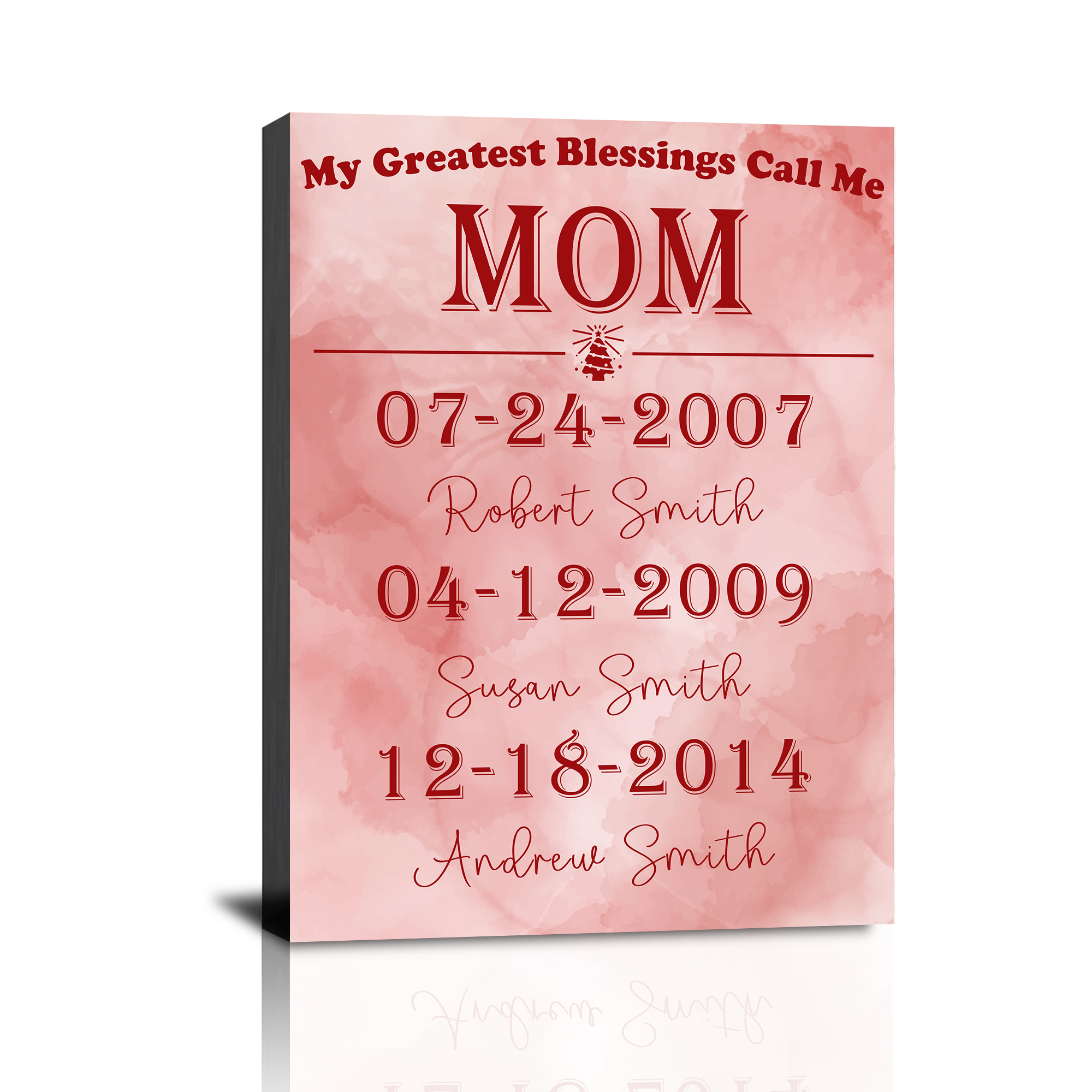 Toile murale personnalisée pour maman, Cadeau personnalisé pour maman, Impression sur toile photo de famille, Anniversaire, Fête des mères, Cadeau de Noël, Texte personnalisé, Décoration d'intérieur