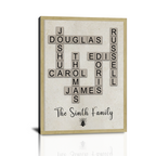 Impression personnalisée de mots croisés Scrabble de Noël, cadeaux de Noël personnalisés, cadeau de Noël avec nom de famille