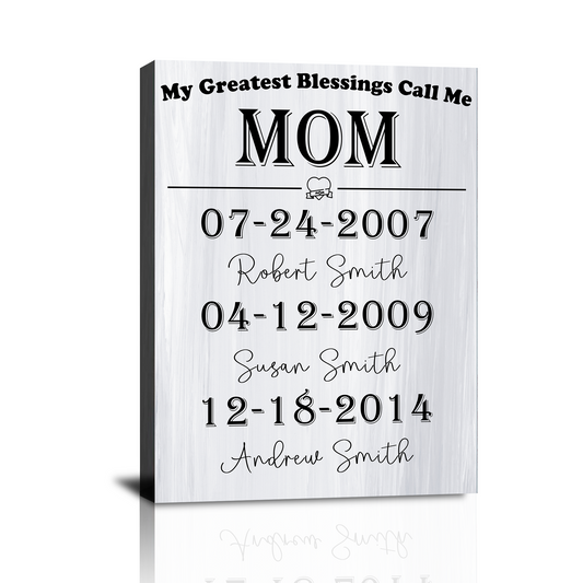 „Meine größten Segnungen nennen mich Mama“ – Leinwanddrucke, personalisierte Geschenke für Mama und Oma, perfekte individuelle Geschenke zum Muttertag, Geburtstag und Weihnachten