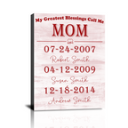 Custom Mom Canvas Prints, Personalized Mother’s Day Gifts, Custom Wall Art Gift, Mother's Day Christmas Birthday Gift