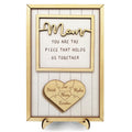 Personalized Wooden Heart Puzzle Plaque with Your Kid's Names, Custom Mother's Day, Father's Day, Christmas, Birthday Gifts