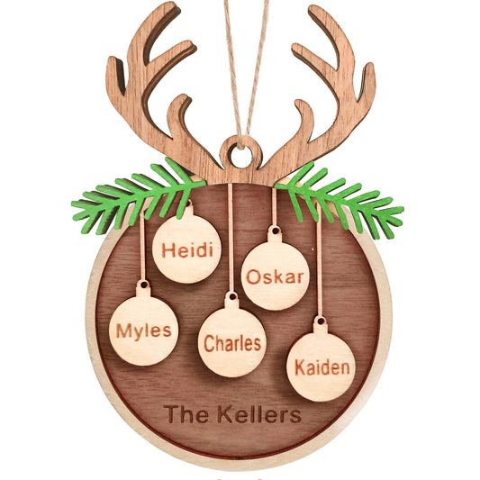 Personalized Custom Wooden Christmas Ornaments Gifts with Your Family Names for Christmas Tree Wooden Hanging Decorations - Personalized Wooden Christmas Ornaments Gifts