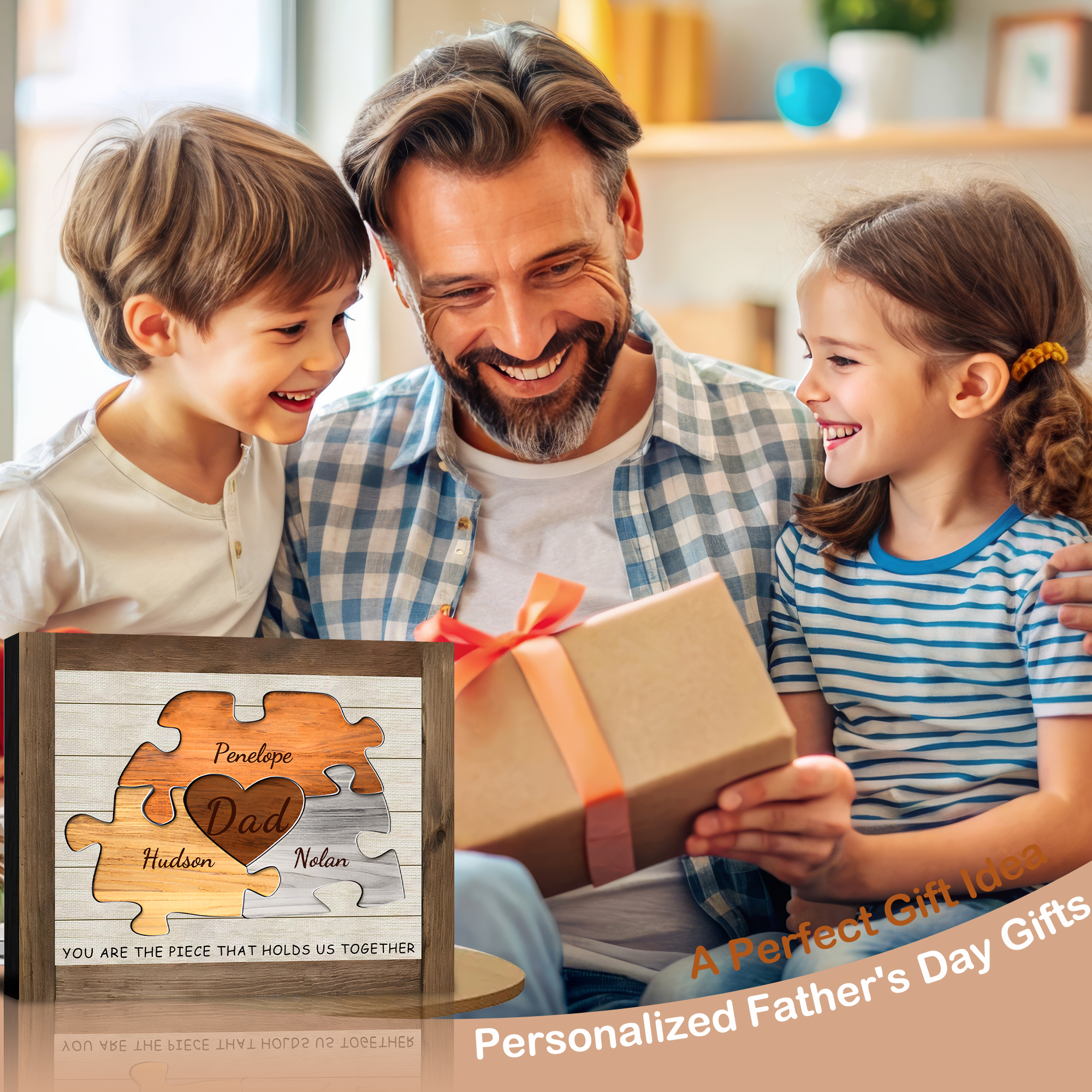 Dad You Are The Piece That Holds Us Together Print, Custom Father's Day, Birthday, Christmas Gift