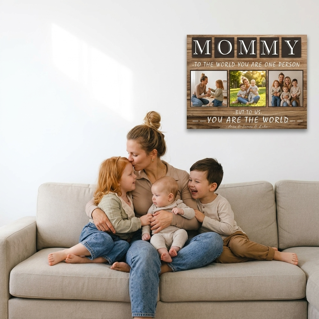 Personalized Mom Wall Art Canvas, Custom Family Quote Gift, Mom Gift, Grandma Gift, Mother's Day Gift, Christmas Gift, Birthday Gift